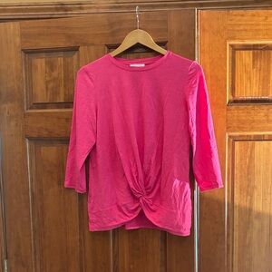 Talbots Fuchsia Twist-Front Blouse